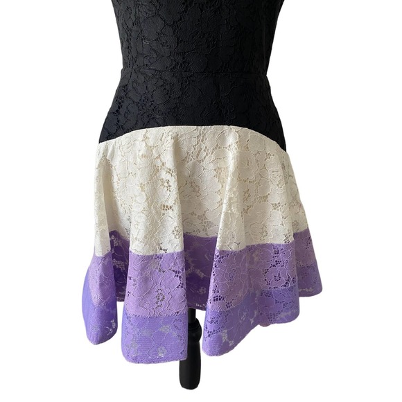 Alex Perry Color Block Lace Embroidery Mini Dress Size 8UK or 4US - Picture 7 of 14